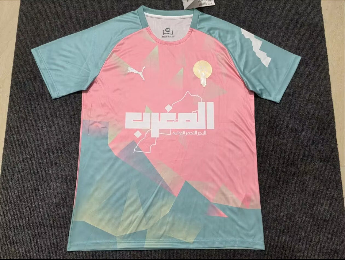 Maillot Maroc concept bleu clair et rose