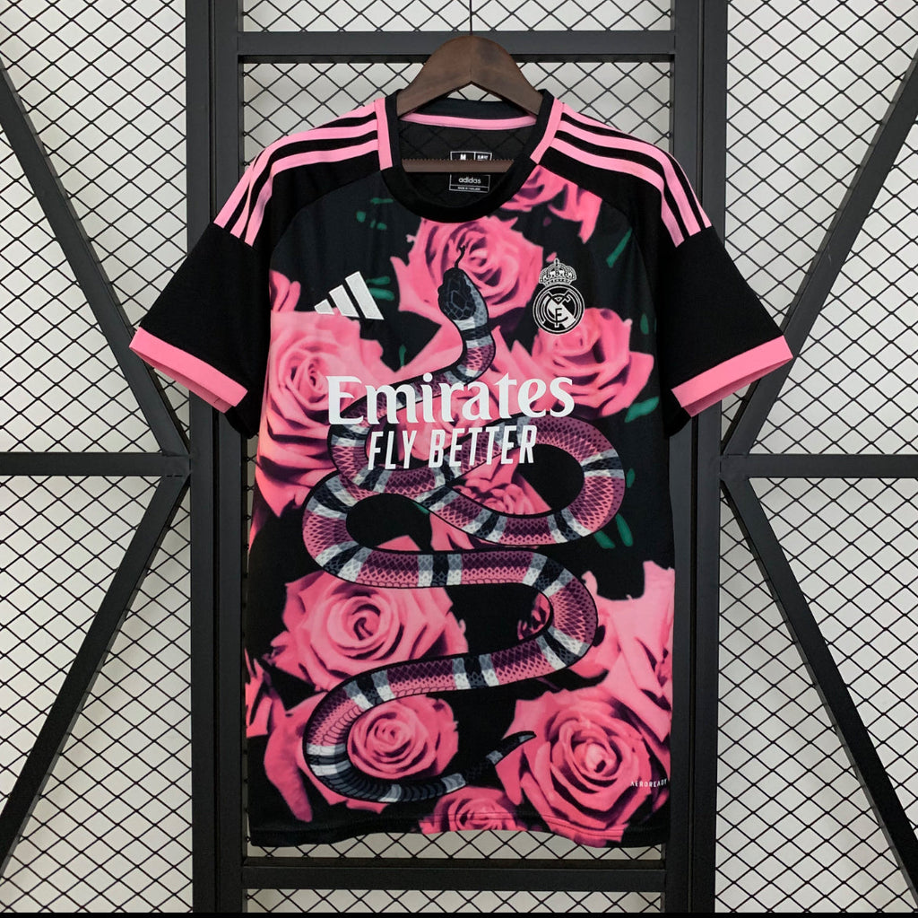 Maillot Real Madrid Serpent et Fleur rose